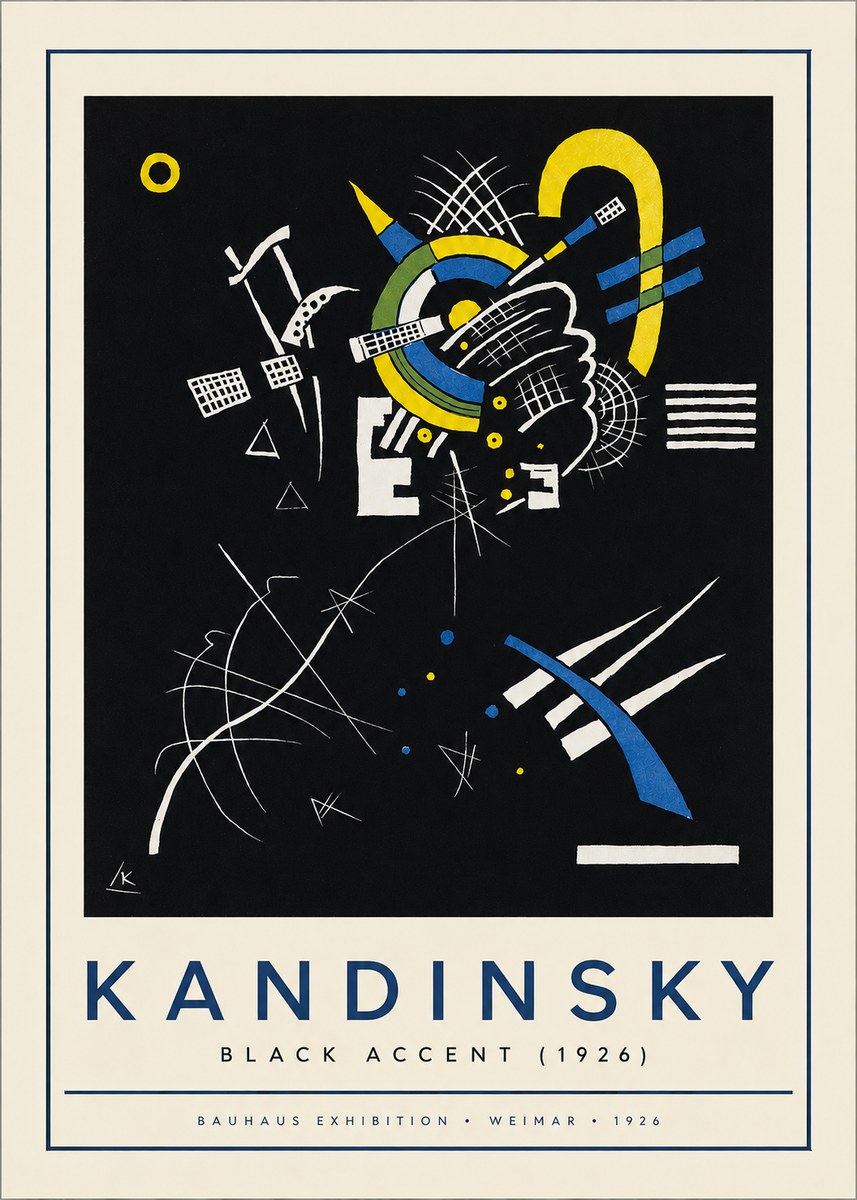 Kandinsky Black Accent (1926) No2 - Affiche