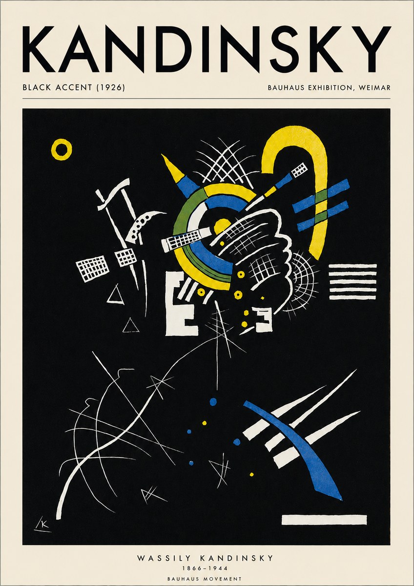 Kandinsky Black Accent (1926) No3 - Affiche