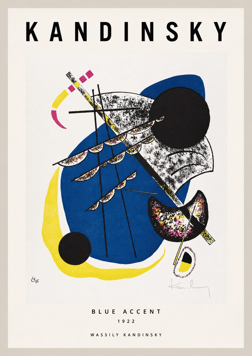 Kandinsky Blue Accent No1 - Affiche