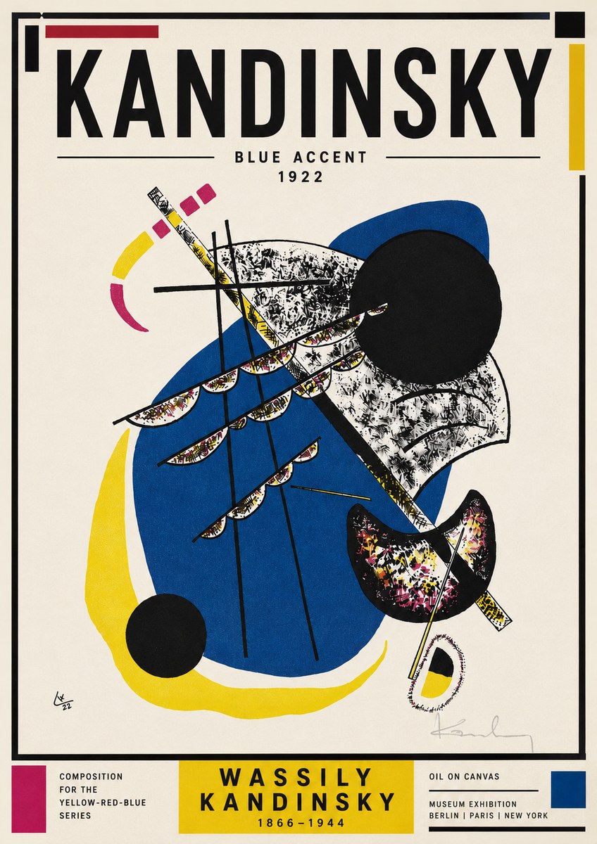 Kandinsky Blue Accent No5 - Affiche