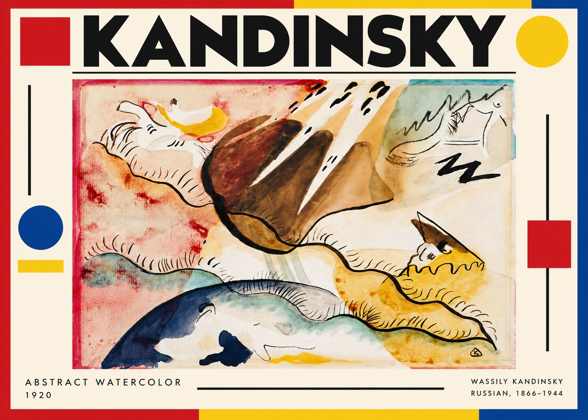Kandinsky Abstract Watercolor No3 - Affiche
