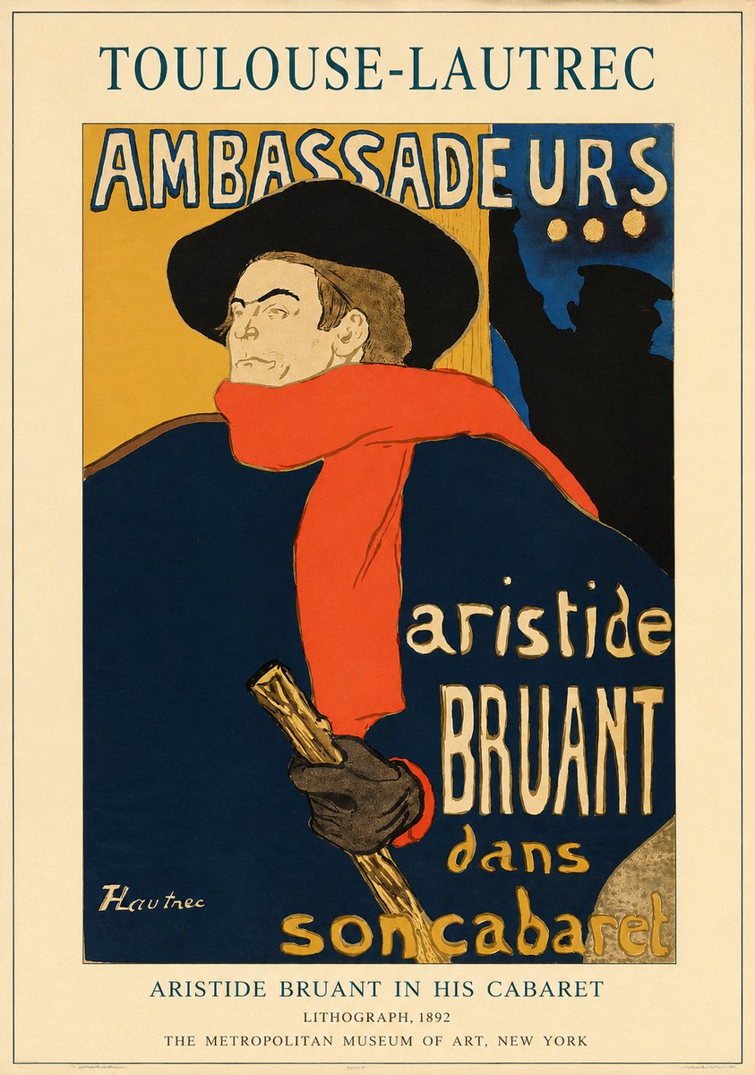 Toulouse-Lautrec Aristide Bruant in His Cabaret I No1 - Affiche