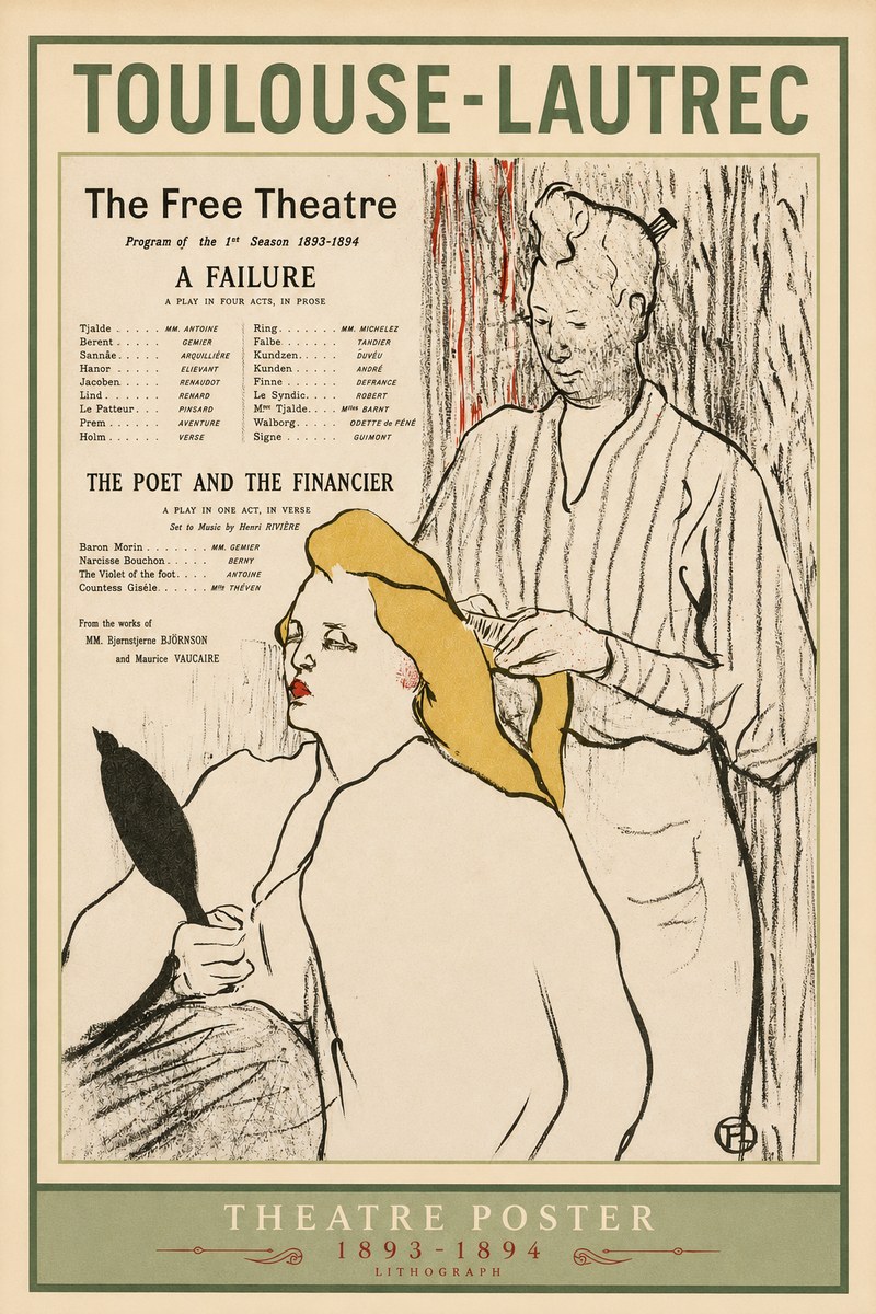 Toulouse-Lautrec Le Théâtre Libre - Une Faillite / Le Poète Et Le Financier No2 - Affiche