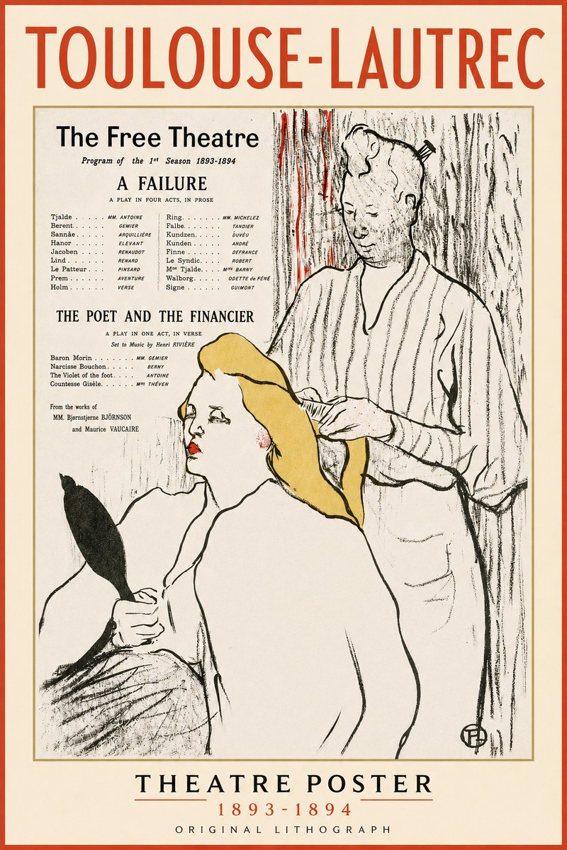 Toulouse-Lautrec Le Théâtre Libre - Une Faillite / Le Poète Et Le Financier No3 - Affiche