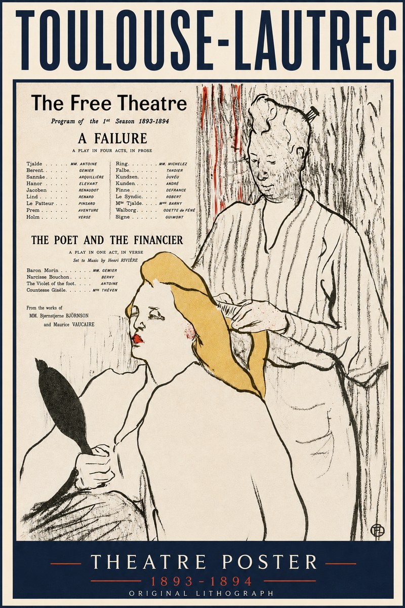 Toulouse-Lautrec Le Théâtre Libre - Une Faillite / Le Poète Et Le Financier No4 - Affiche