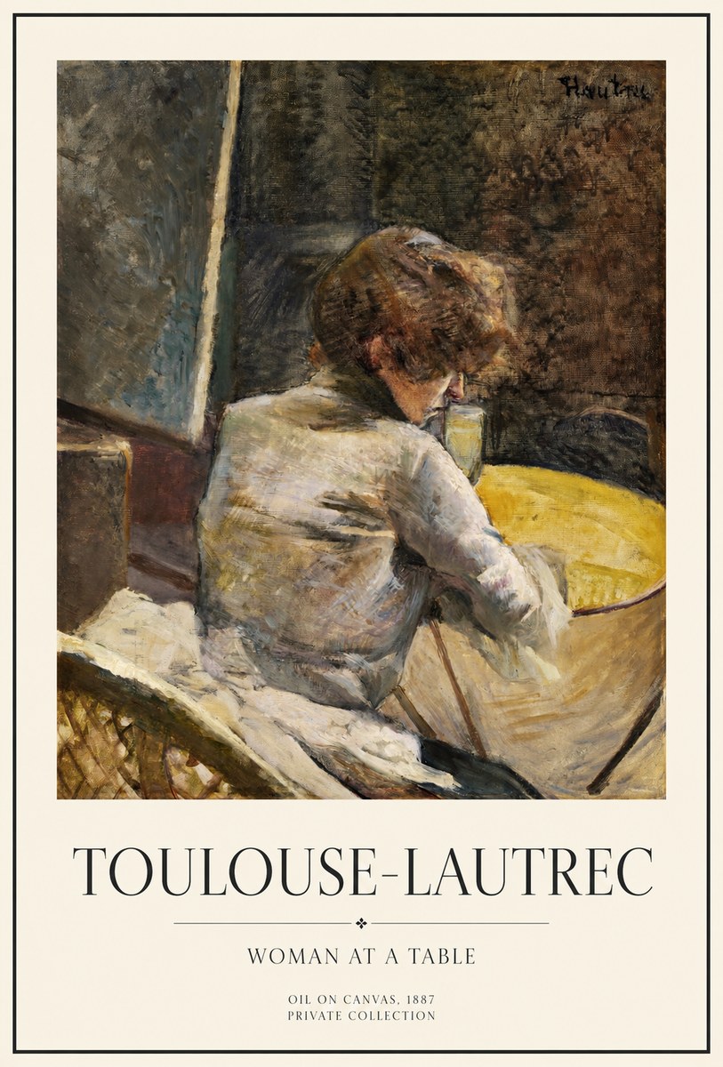 Toulouse-Lautrec Woman at a Table No1 - Affiche