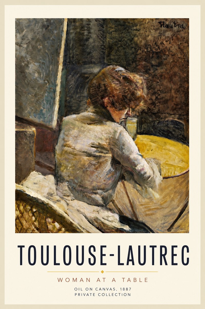 Toulouse-Lautrec Woman at a Table No3 - Affiche