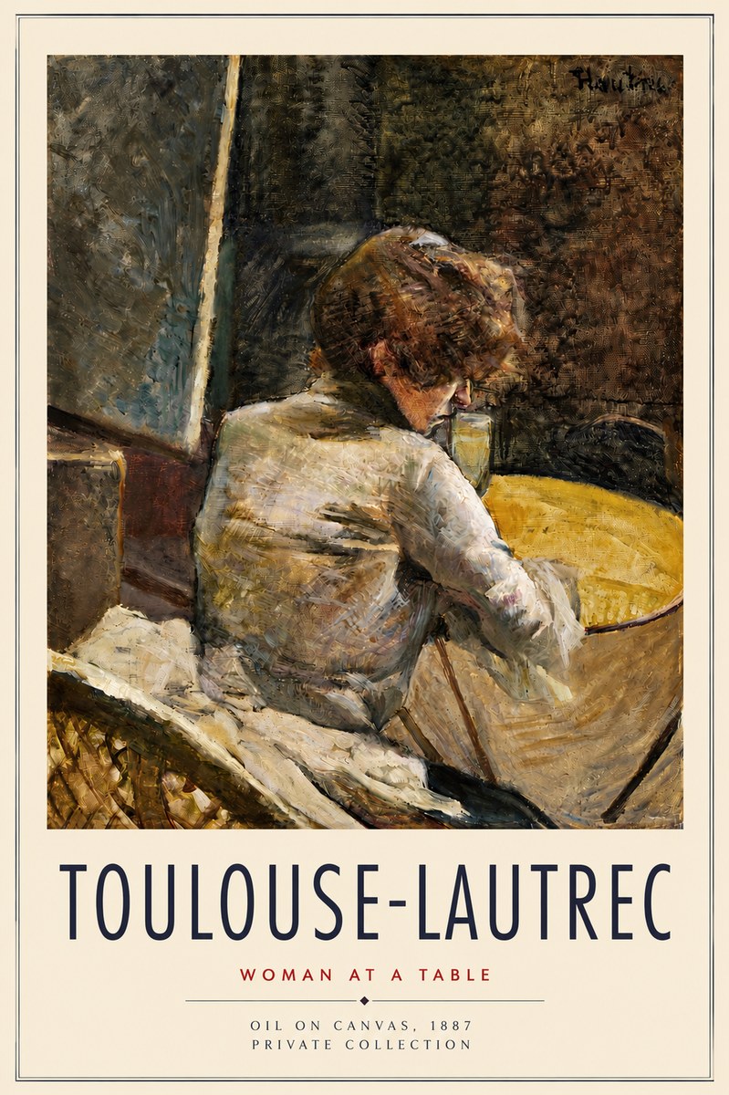Toulouse-Lautrec Woman at a Table No4 - Affiche