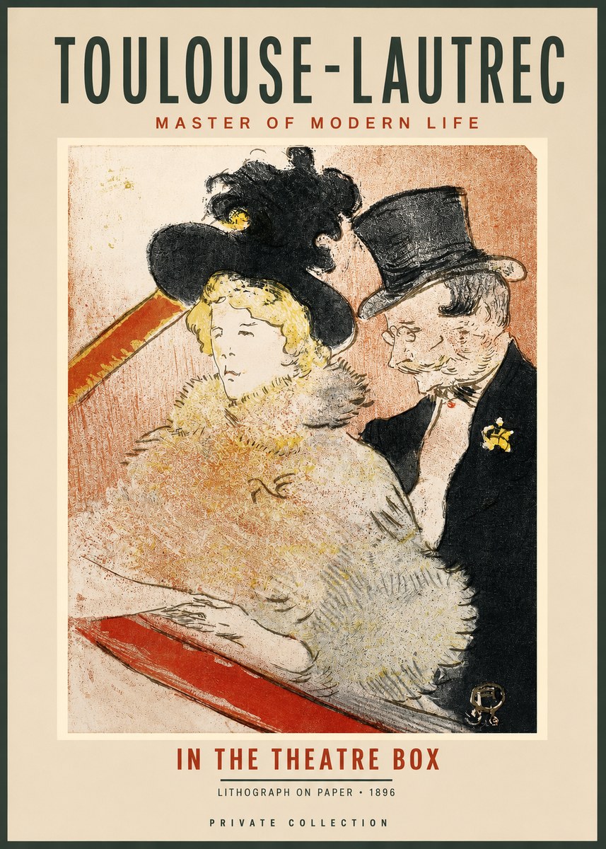 Toulouse-Lautrec In the Theatre Box No2 - Affiche