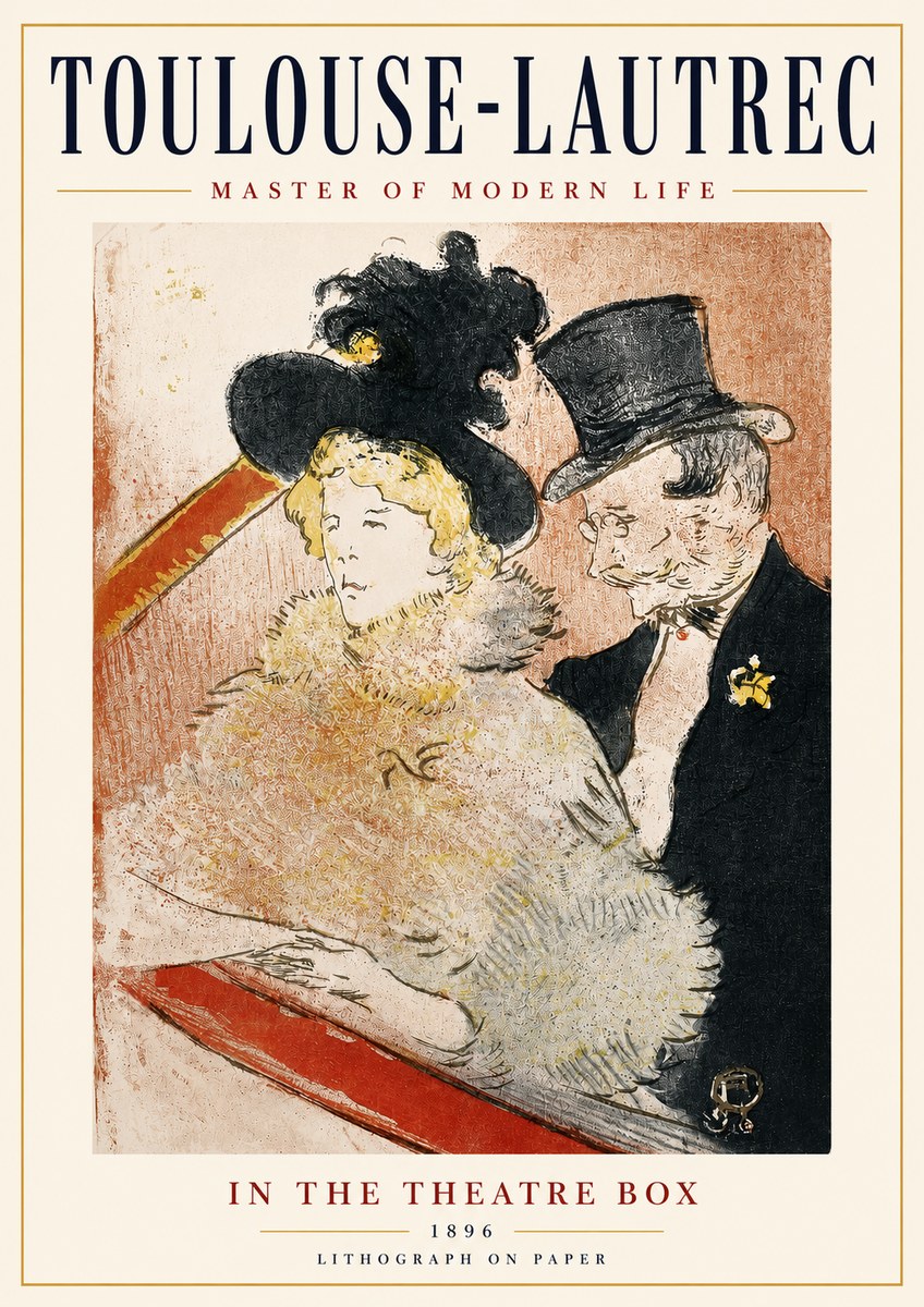 Toulouse-Lautrec In the Theatre Box No3 - Affiche