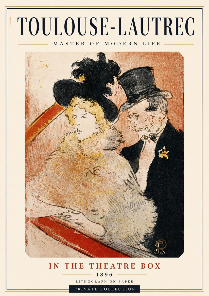 Toulouse-Lautrec In the Theatre Box No6 - Affiche