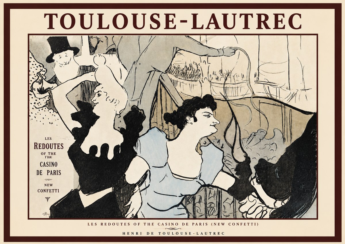 Toulouse-Lautrec Les Redoutes of the Casino De Paris (New Confetti) No3 - Affiche