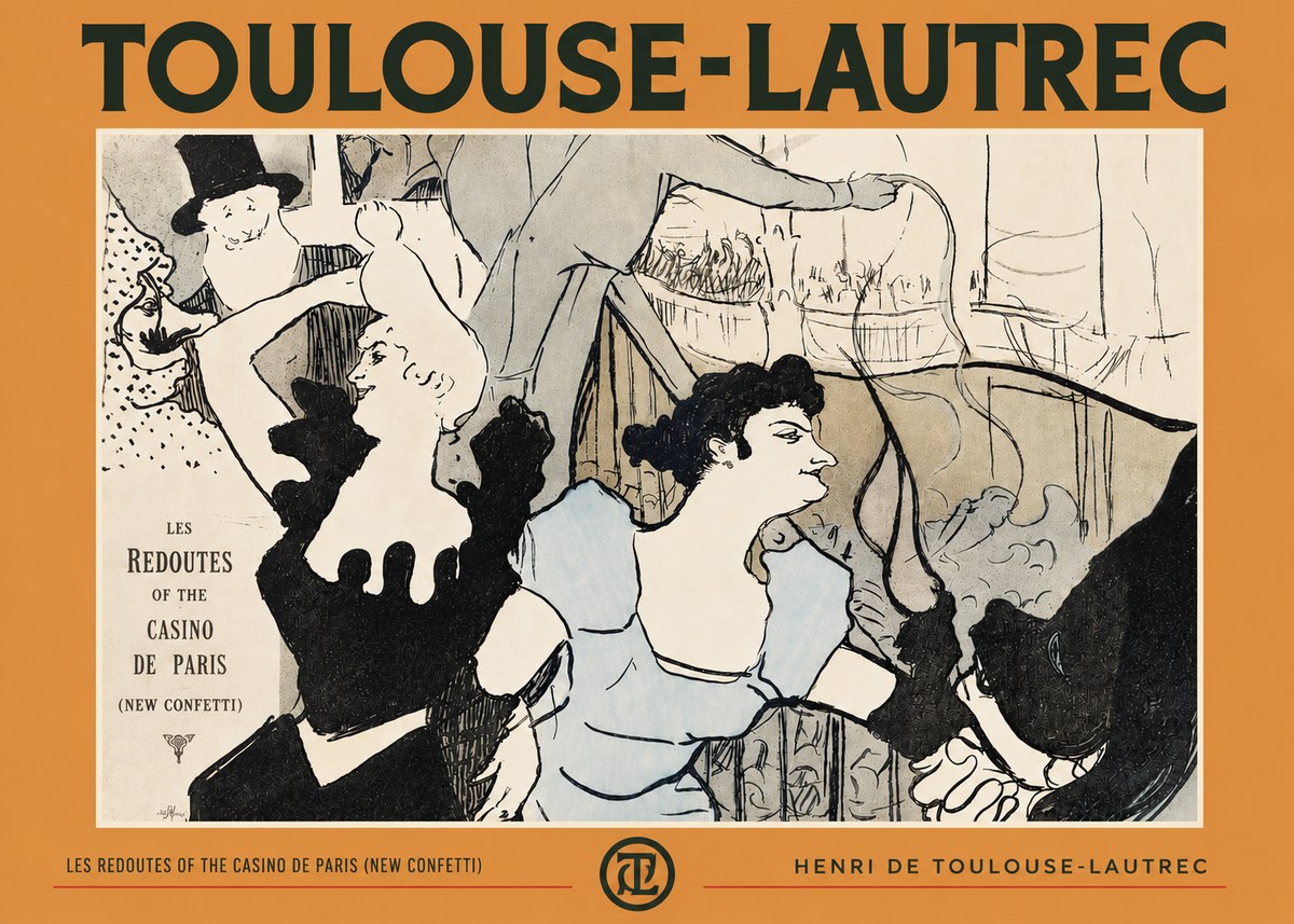Toulouse-Lautrec Les Redoutes of the Casino De Paris (New Confetti) No4 - Affiche