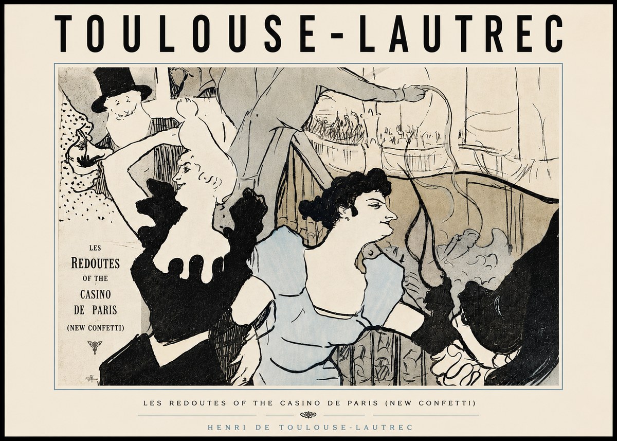 Toulouse-Lautrec Les Redoutes of the Casino De Paris (New Confetti) No5 - Affiche