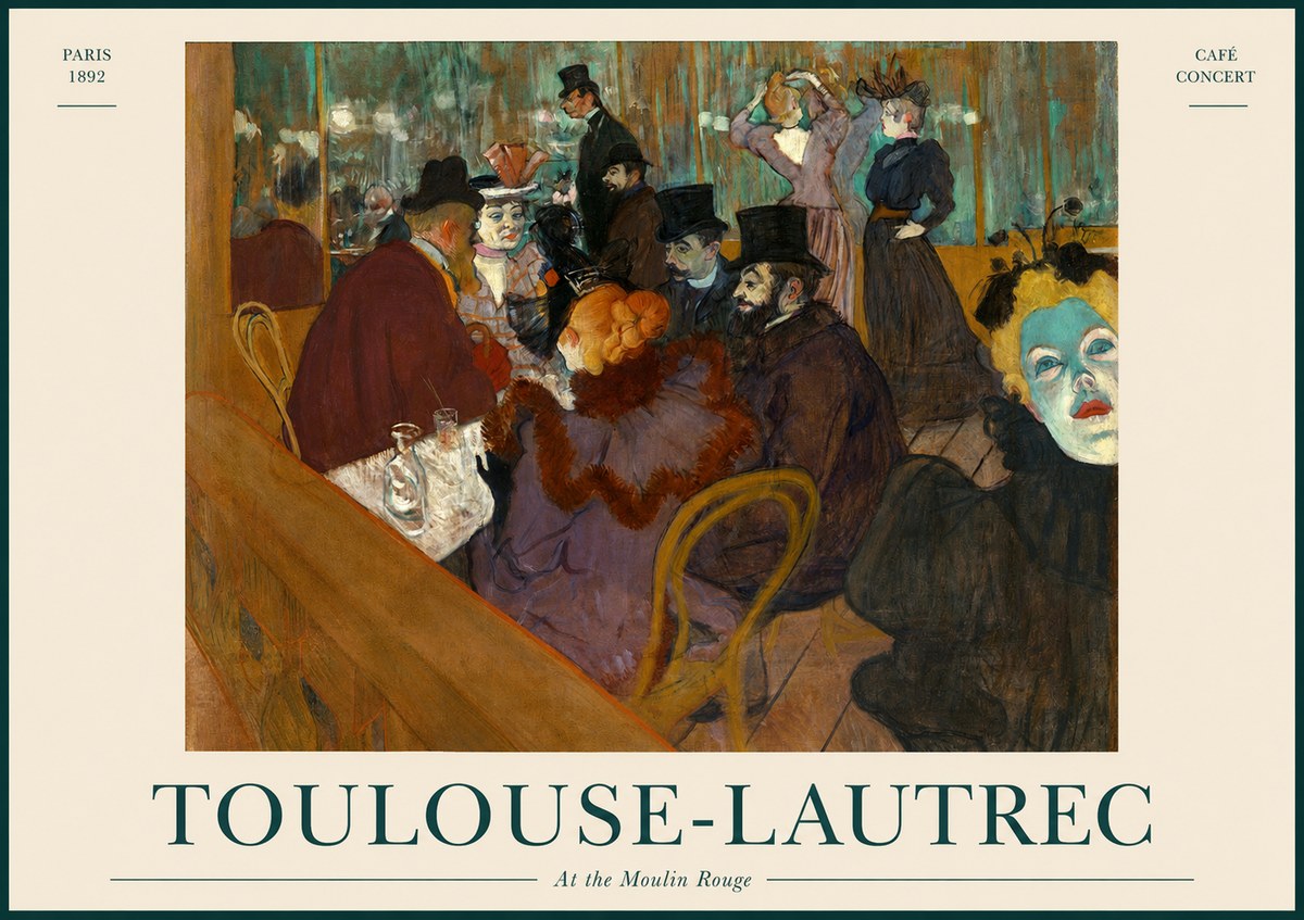 Toulouse-Lautrec At the Moulin Rouge IV No1 - Affiche