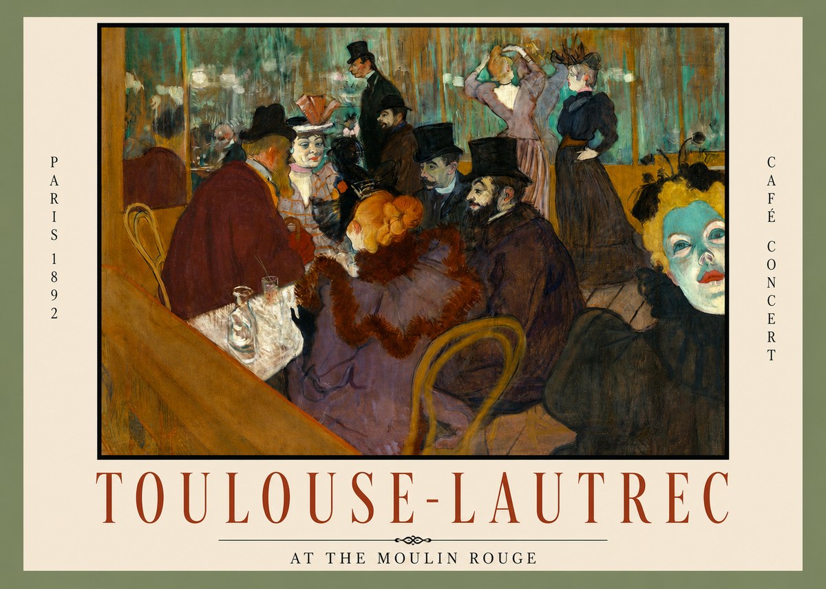Toulouse-Lautrec At the Moulin Rouge IV No2 - Affiche