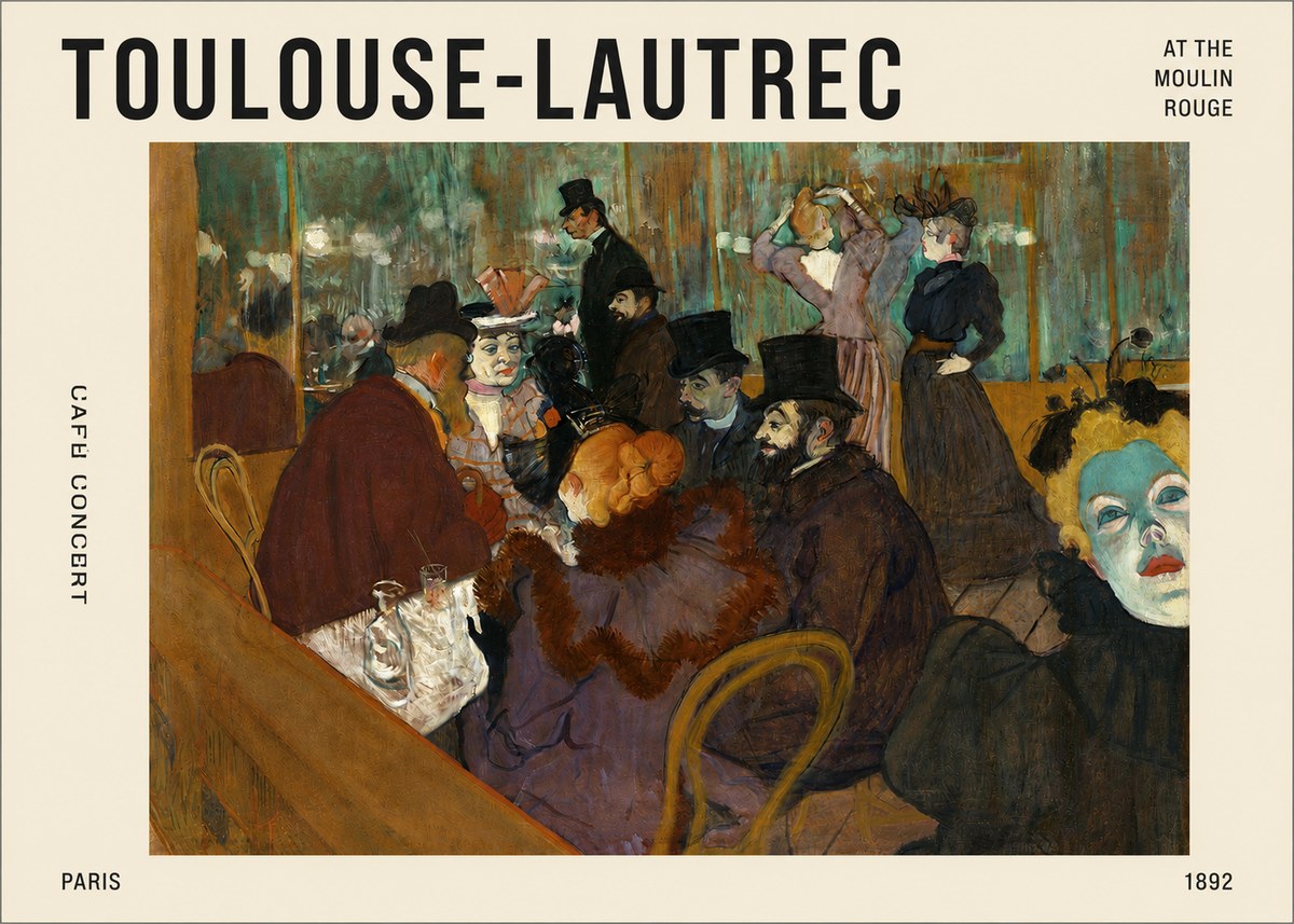 Toulouse-Lautrec At the Moulin Rouge IV No3 - Affiche