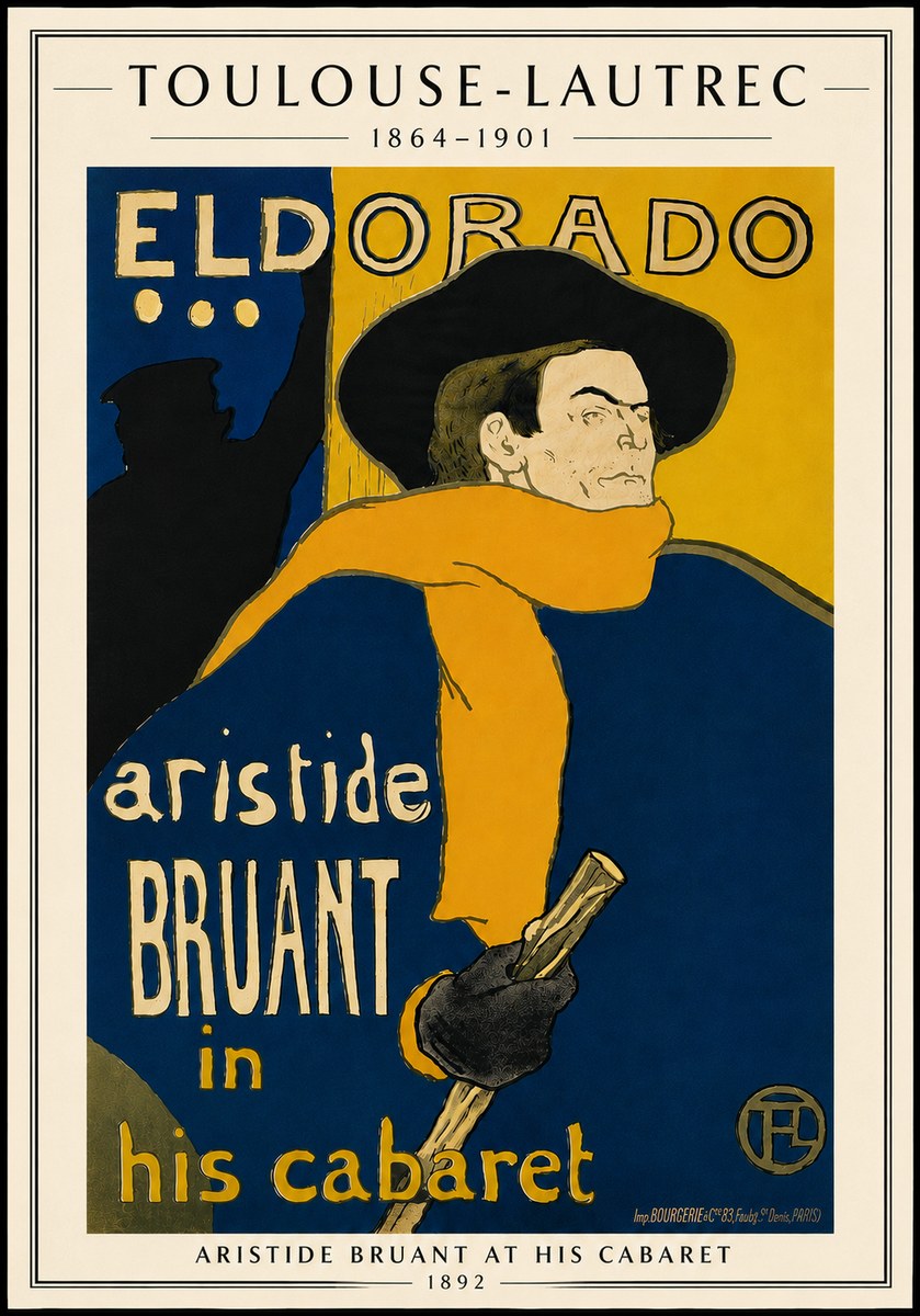 Toulouse-Lautrec Aristide Bruant at His Cabaret No5 - Affiche