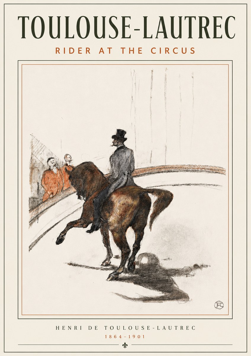 Toulouse-Lautrec Rider at the Circus No4 - Affiche
