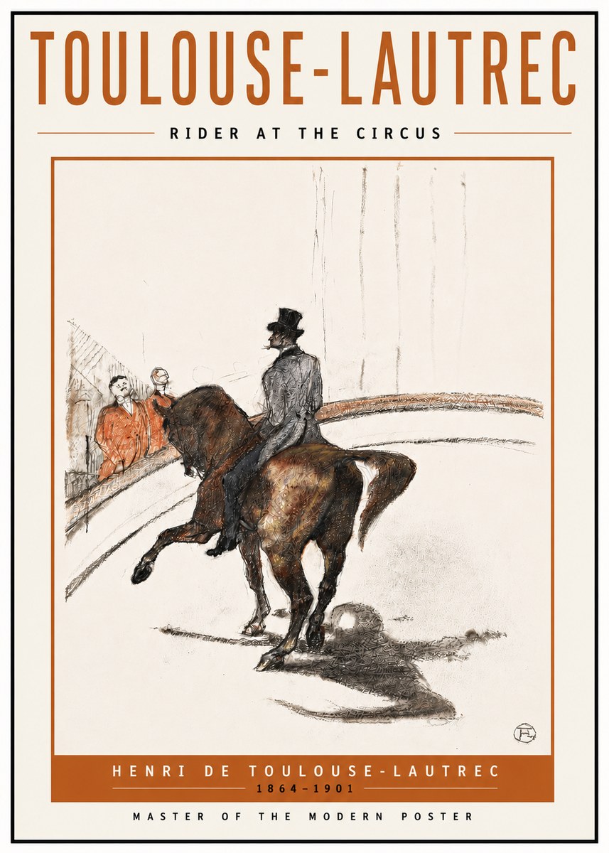 Toulouse-Lautrec Rider at the Circus No5 - Affiche