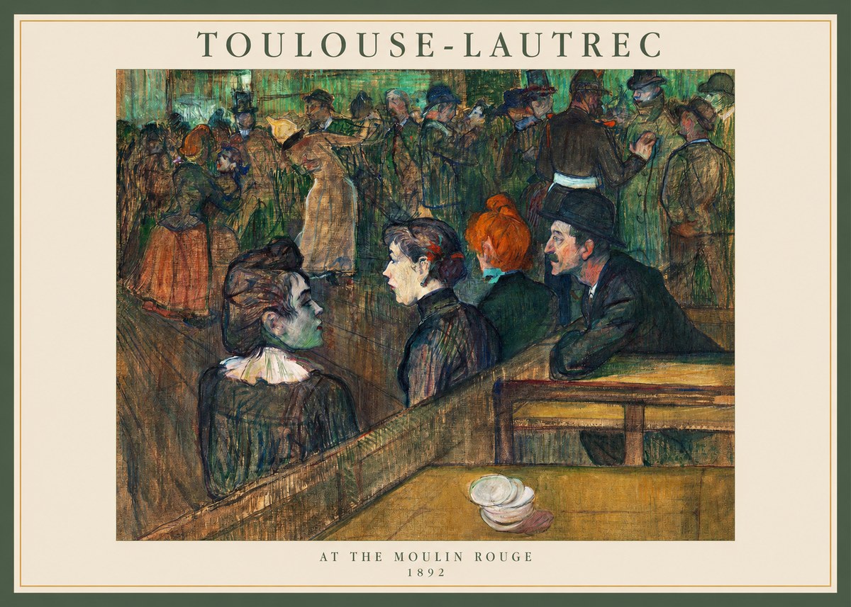 Toulouse-Lautrec At the Moulin Rouge V No1 - Affiche