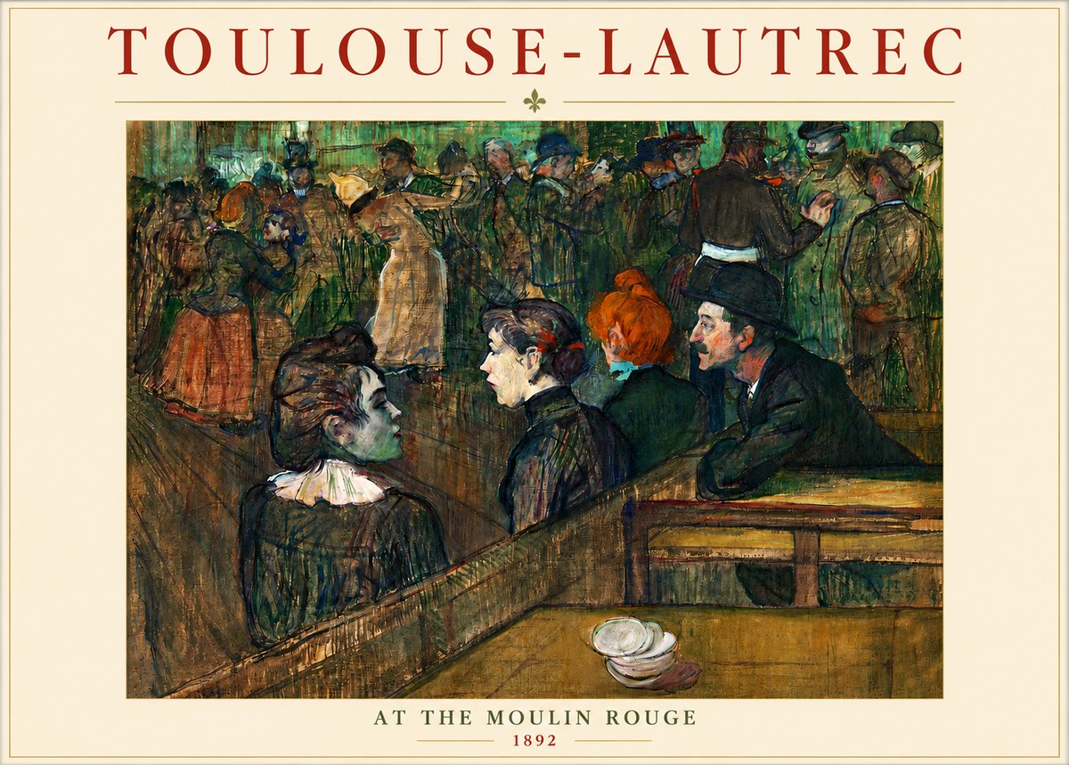 Toulouse-Lautrec At the Moulin Rouge V No3 - Affiche