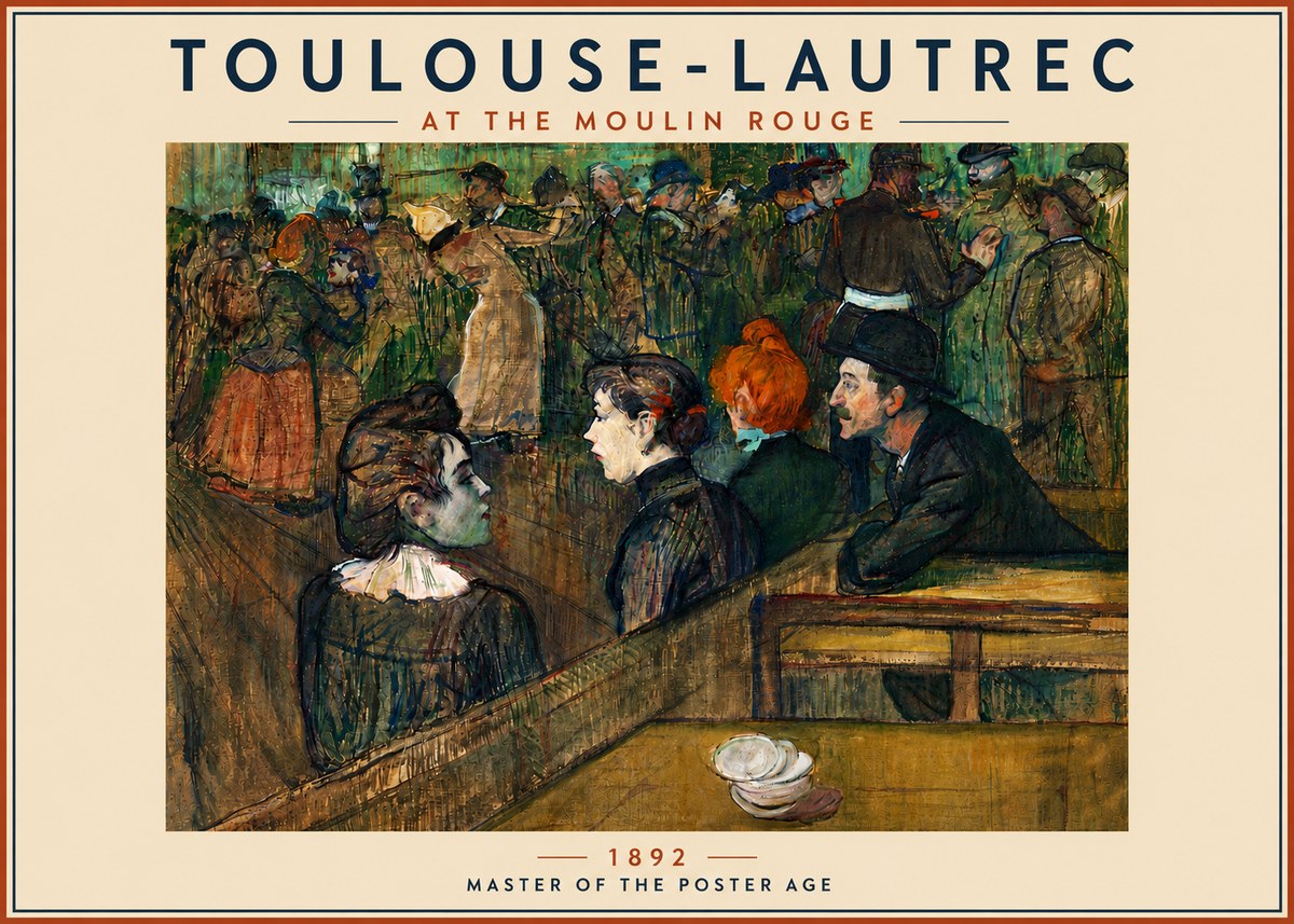 Toulouse-Lautrec At the Moulin Rouge No5 - Affiche