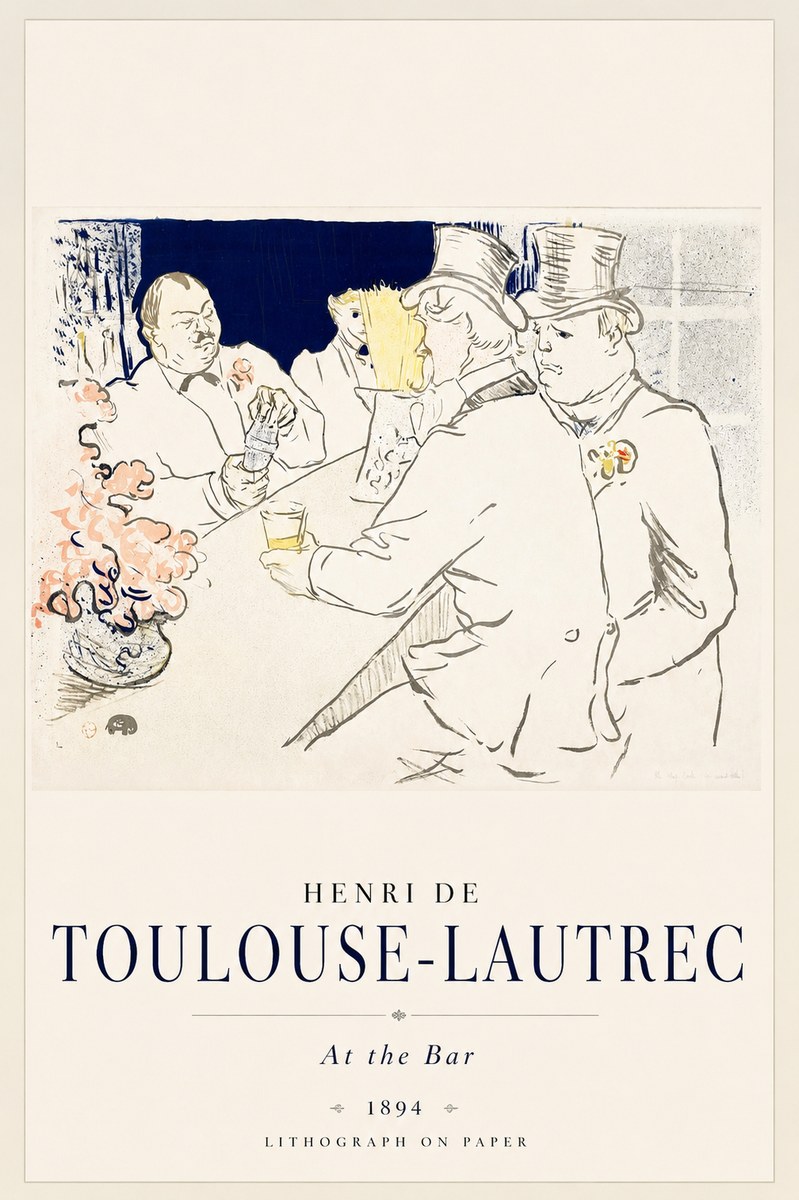 Toulouse-Lautrec At the Bar No1 - Affiche