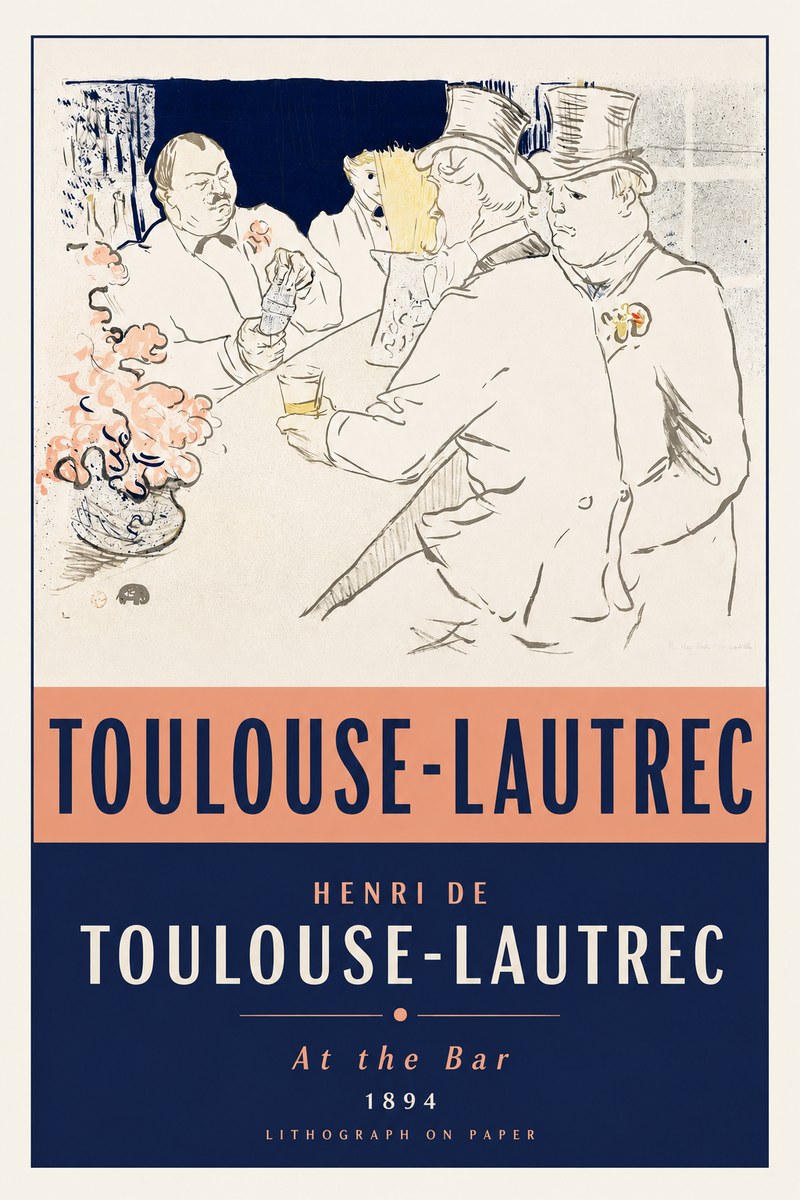 Toulouse-Lautrec At the Bar No2 - Affiche