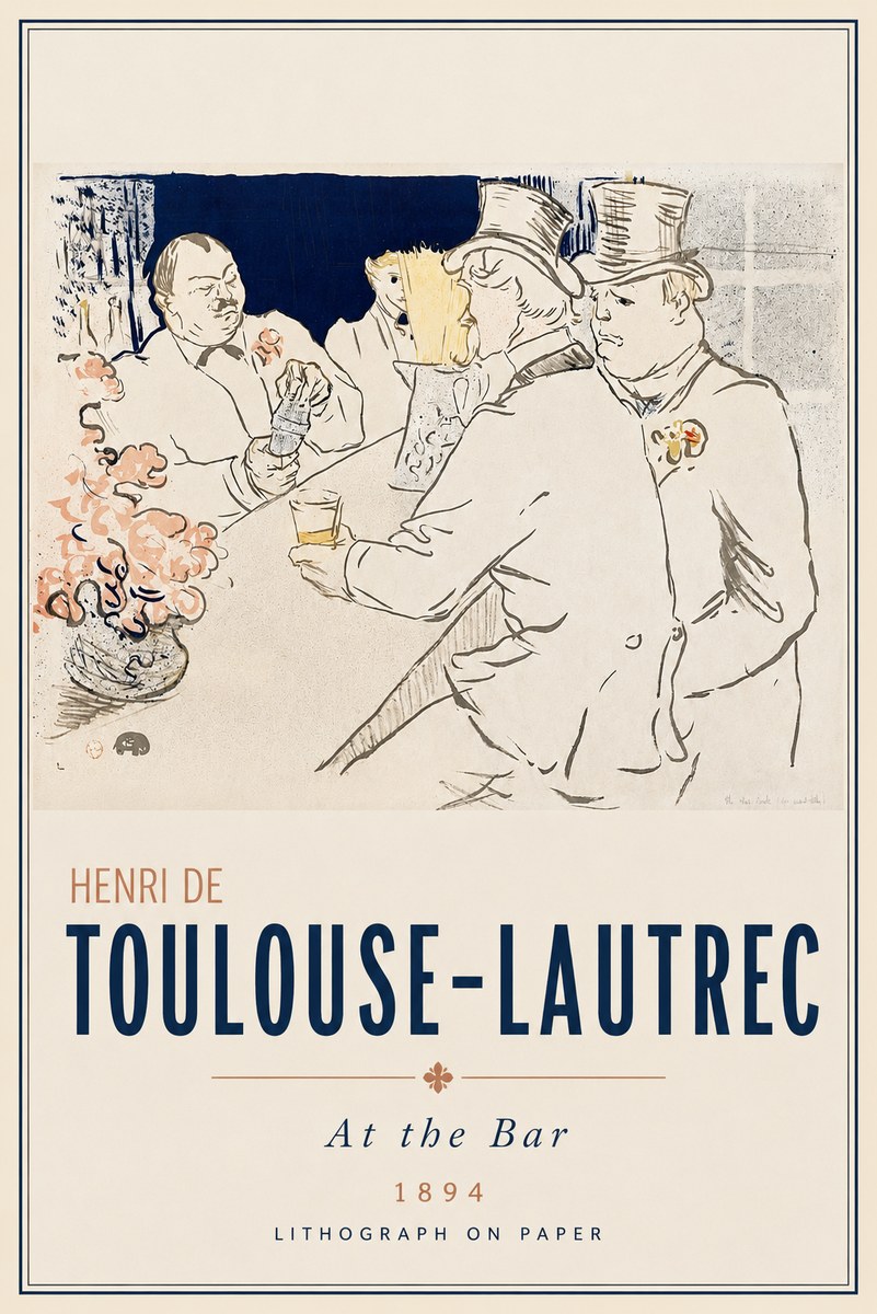 Toulouse-Lautrec At the Bar No3 - Affiche