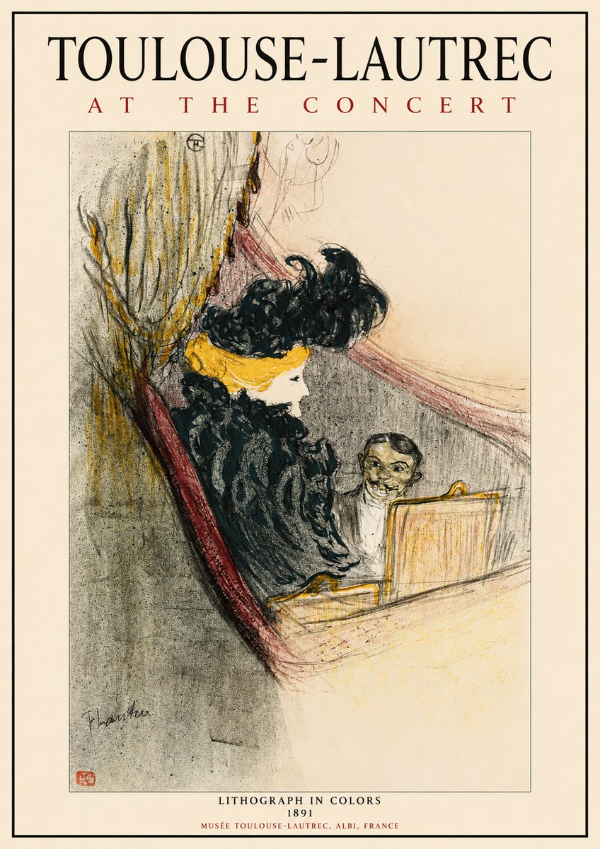 Toulouse-Lautrec At the Concert No1 - Affiche