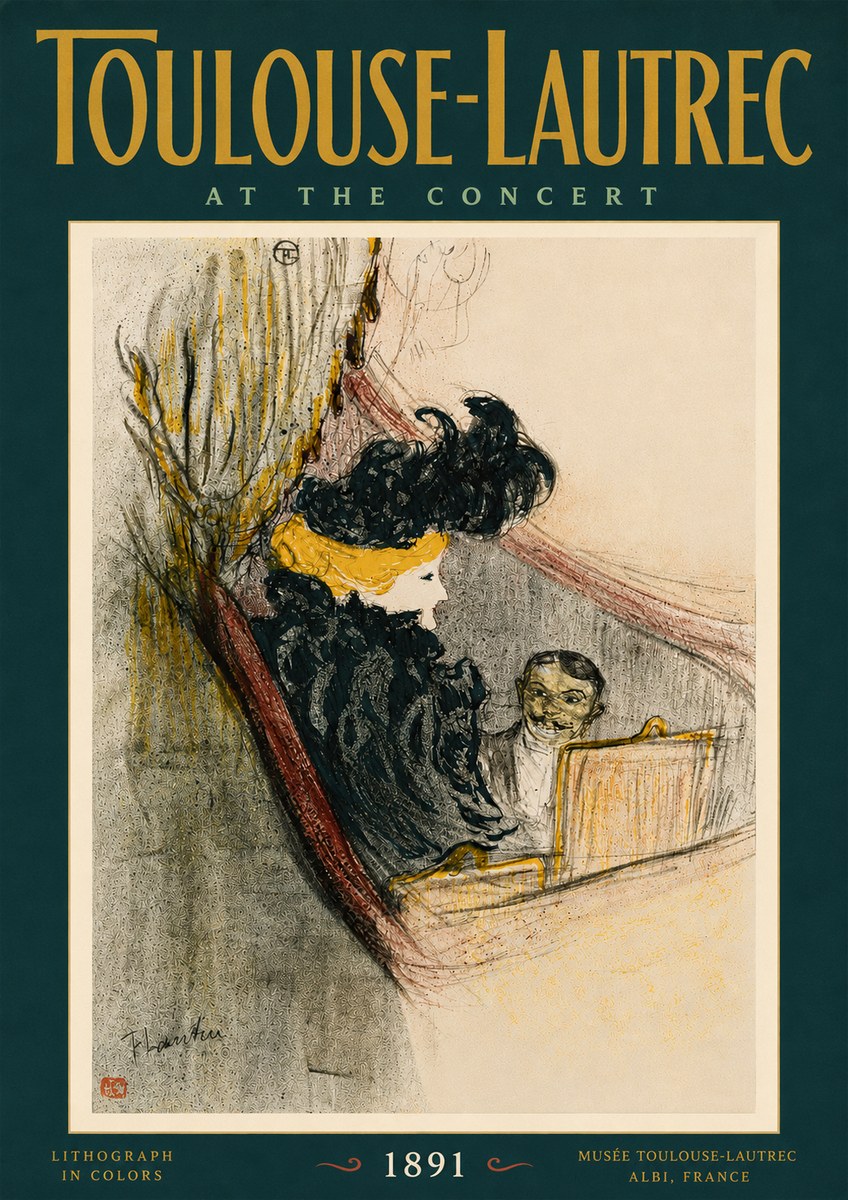 Toulouse-Lautrec At the Concert No5 - Affiche