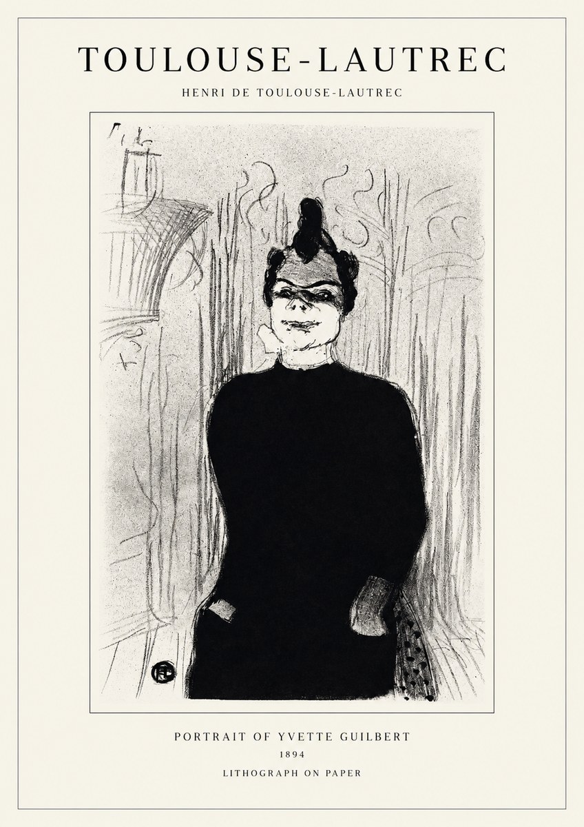 Toulouse-Lautrec Portrait of Yvette Guilbert No1 - Affiche