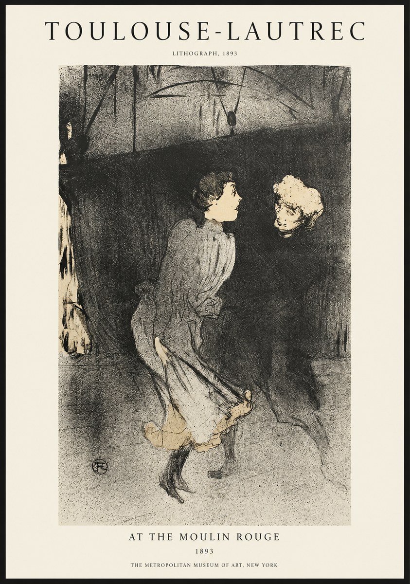 Toulouse-Lautrec At the Moulin Rouge VI No1 - Affiche