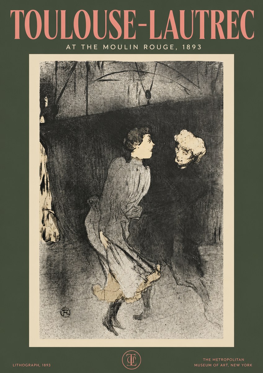 Toulouse-Lautrec At the Moulin Rouge VI No2 - Affiche