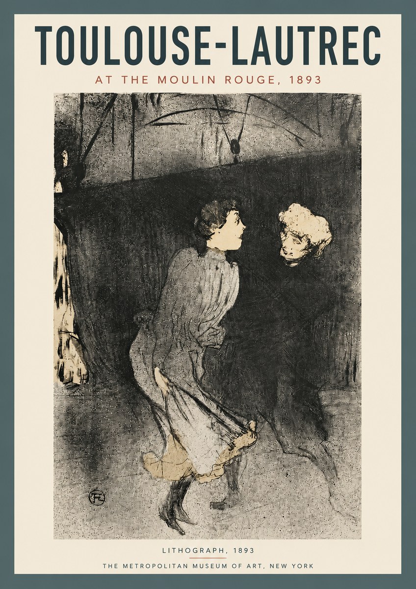 Toulouse-Lautrec At the Moulin Rouge No3 - Affiche
