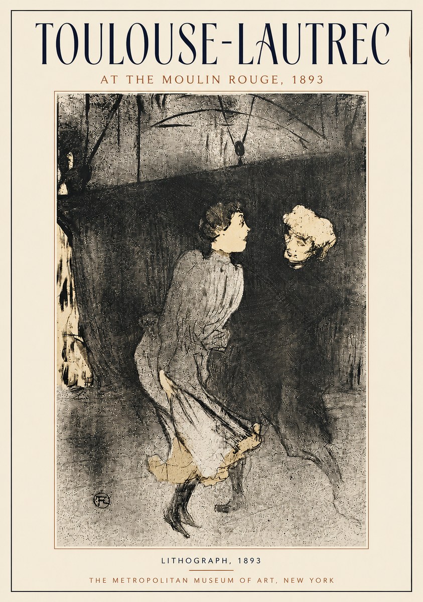Toulouse-Lautrec At the Moulin Rouge VI No4 - Affiche