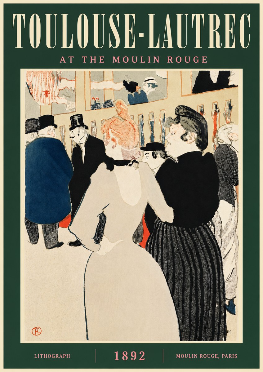 Toulouse-Lautrec At the Moulin Rouge VII No4 - Affiche