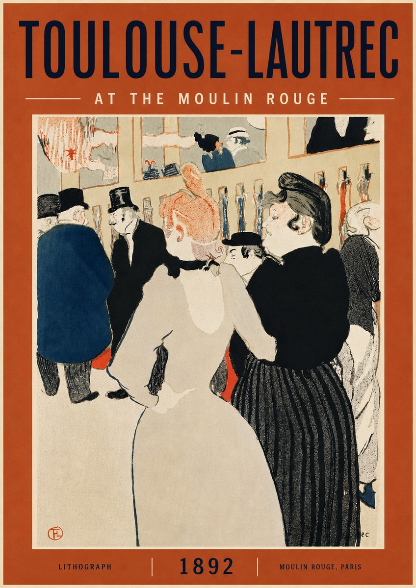 Toulouse-Lautrec At the Moulin Rouge No5 - Affiche
