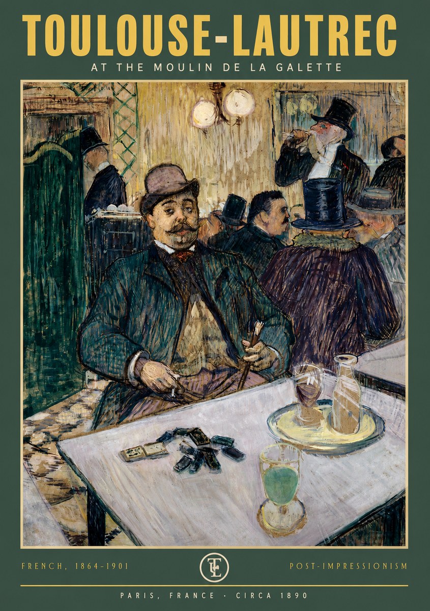 Toulouse-Lautrec At the Moulin De La Galette No2 - Affiche