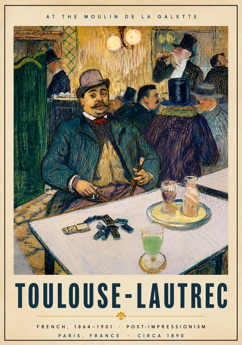 Toulouse-Lautrec At the Moulin De La Galette No6 - Affiche
