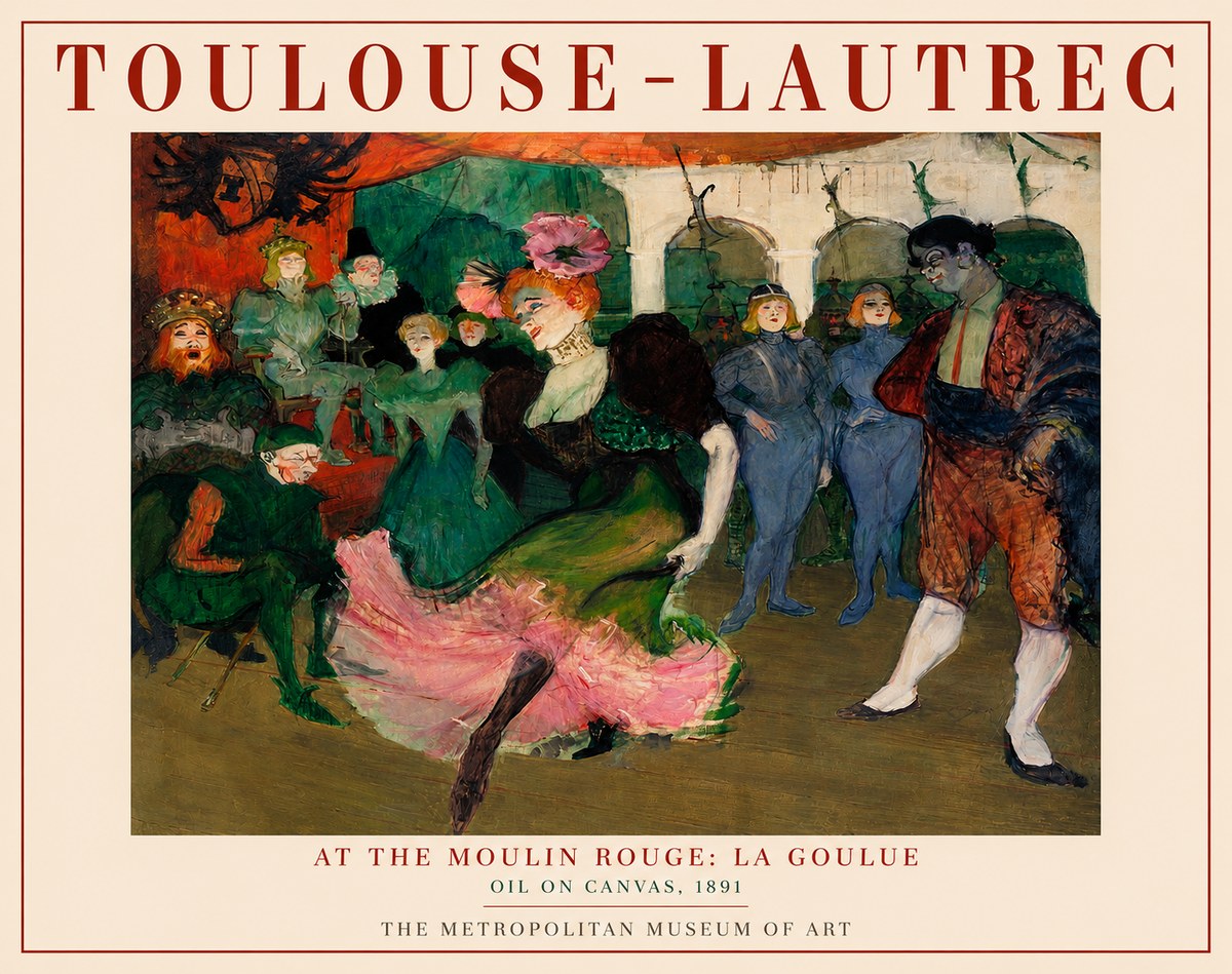 Toulouse-Lautrec At the Moulin Rouge: La Goulue No3 - Affiche
