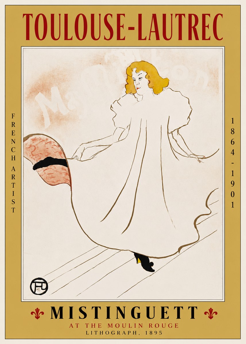 Toulouse-Lautrec Mistinguett at the Moulin Rouge No2 - Affiche