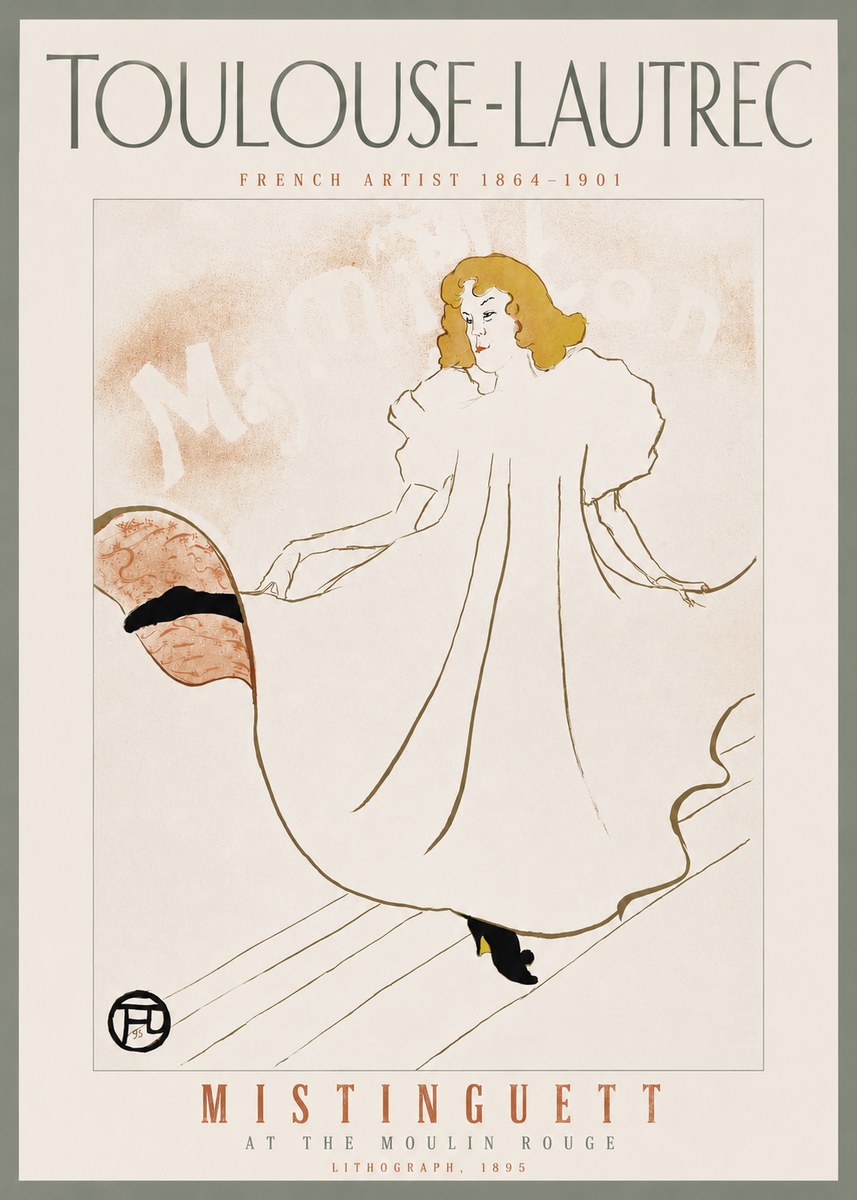 Toulouse-Lautrec Mistinguett at the Moulin Rouge No3 - Affiche