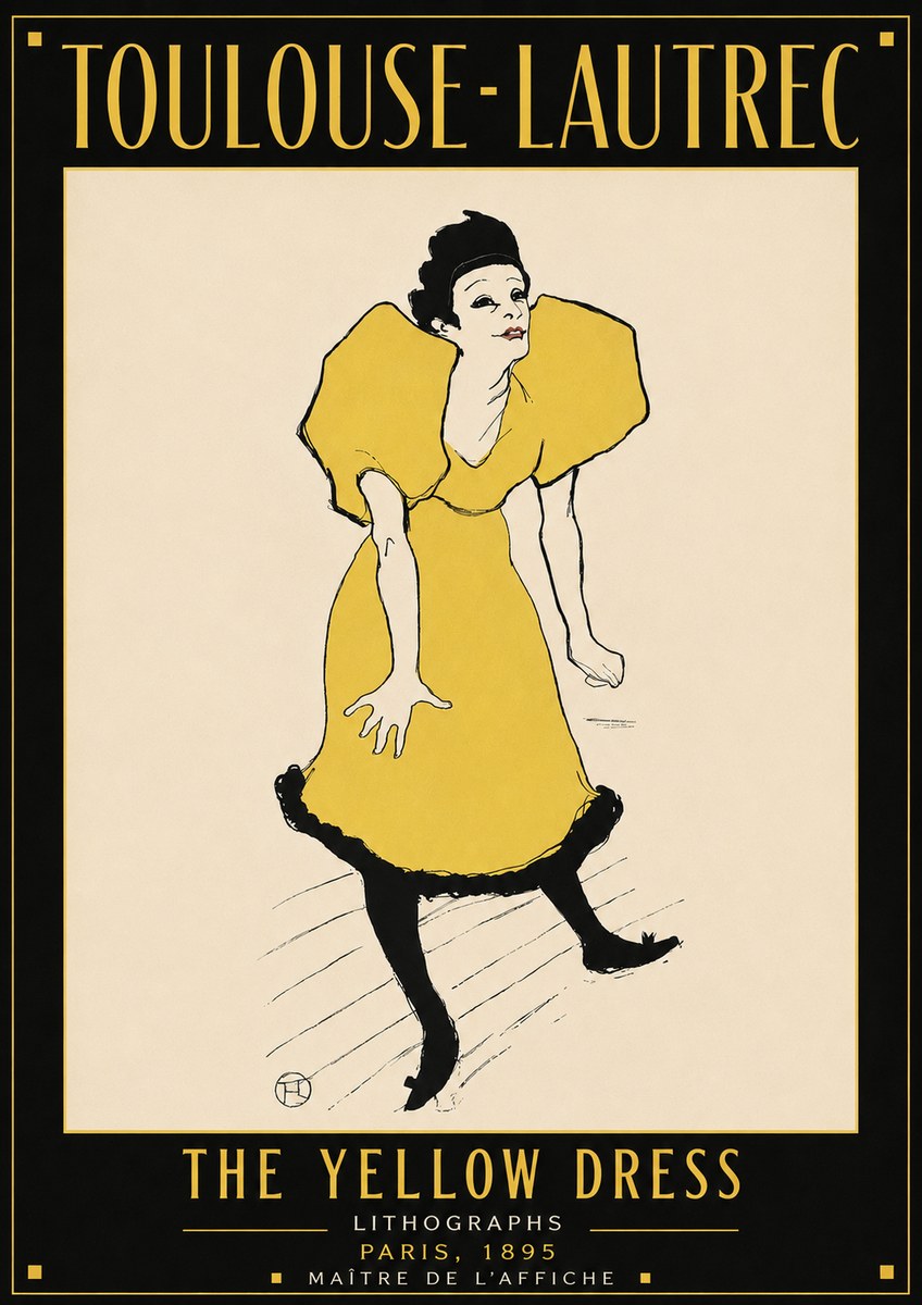 Toulouse-Lautrec The Yellow Dress No4 - Affiche