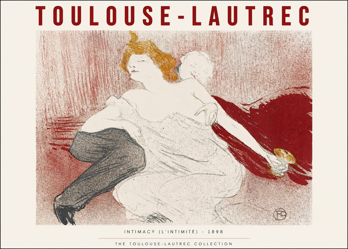 Toulouse-Lautrec Intimacy (L'intimité) No2 - Affiche