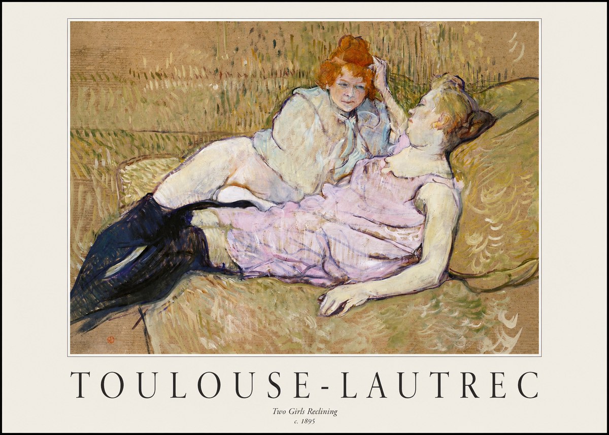 Toulouse-Lautrec Two Girls Reclining No1 - Affiche