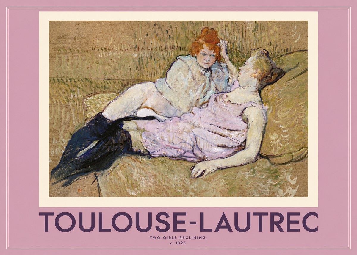 Toulouse-Lautrec Two Girls Reclining No2 - Affiche