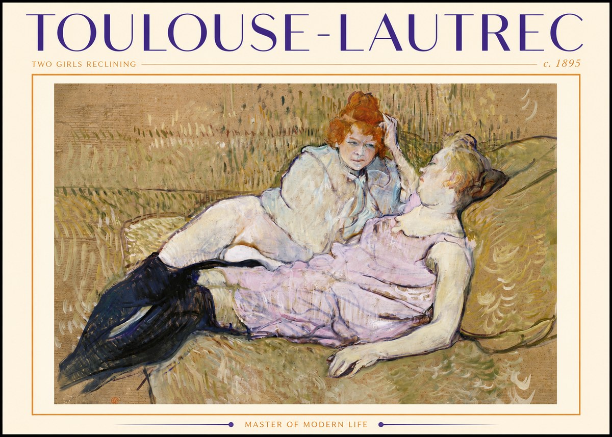 Toulouse-Lautrec Two Girls Reclining No5 - Affiche