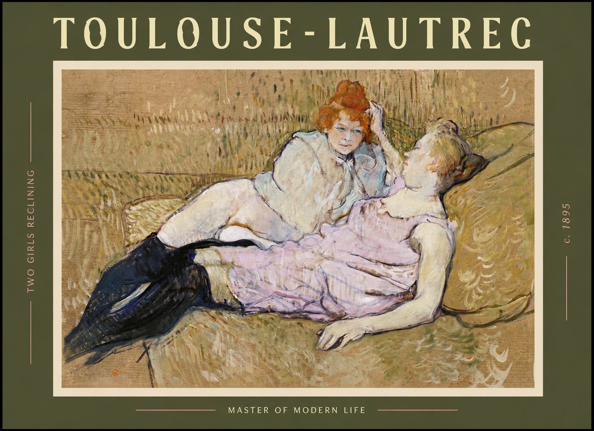 Toulouse-Lautrec Two Girls Reclining No6 - Affiche